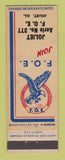 Matchbook Cover - Eagles Club Joliet IL