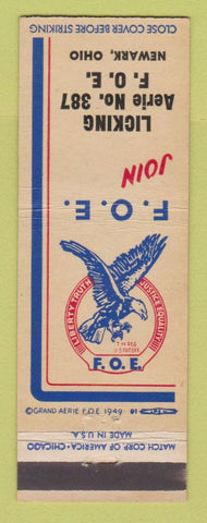 Matchbook Cover - Eagles Club Newark OH