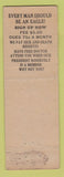 Matchbook Cover - Eagles Club Pittsburgh PA