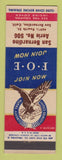 Matchbook Cover - Eagles Club San Bernardino CA
