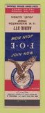 Matchbook Cover - Eagles Club Joliet IL