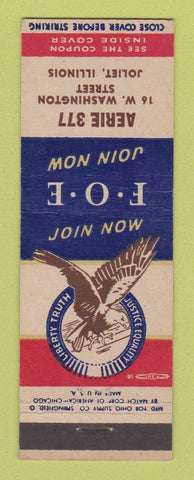 Matchbook Cover - Eagles Club Joliet IL