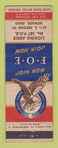 Matchbook Cover - Eagles Club Newark OH