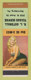 Matchbook Cover - RL Gutshall Texaco oil gas Harrisburg PA pinup
