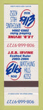 Matchbook Cover - Elks Lodge JEB Irvine Watchung Hills NJ