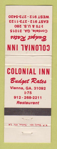 Matchbook Cover - Colonial Inn Cordele GA