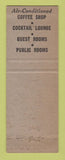 Matchbook Cover - Hotel Pawnee North Platte NE WEAR