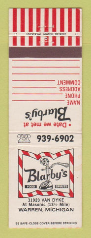 Matchbook Cover - Blarby's Warren MI