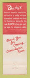Matchbook Cover - Blarby's Warren MI
