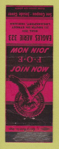 Matchbook Cover - Eagles Club Logansport IN WEAR