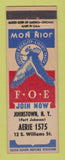 Matchbook Cover - Eagles Club Johnstown NY
