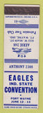 Matchbook Cover - Eagles Club Fort Wayne IN Convention