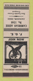 Matchbook Cover - Eagles Club Jackson OH