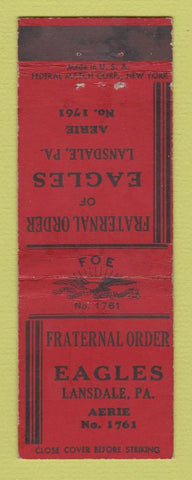 Matchbook Cover - Eagles Club Lansdale PA WEAR