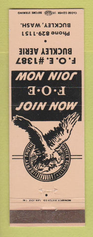 Matchbook Cover - Eagles Club Buckley WA