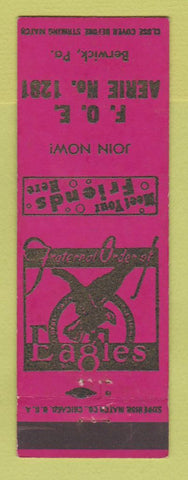 Matchbook Cover - Eagles Club Berwick PA