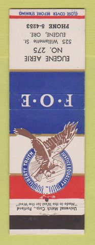 Matchbook Cover - Eagles Club Eugene OR