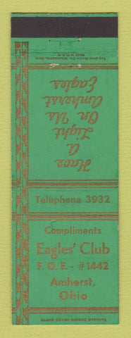 Matchbook Cover - Eagles Club Amherst OH