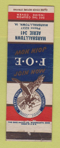 Matchbook Cover - Eagles Club Marshalltown IA