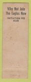 Matchbook Cover - Eagles Club Carnegie