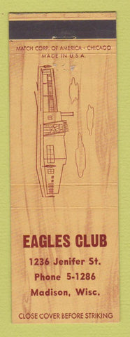 Matchbook Cover - Eagles Club Madison WI