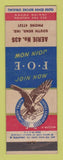 Matchbook Cover - Eagles Club South Bend IN