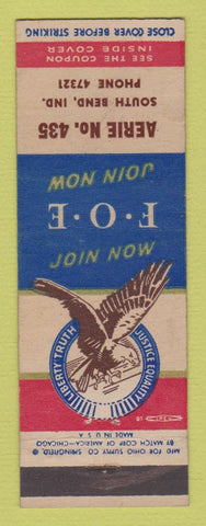 Matchbook Cover - Eagles Club South Bend IN