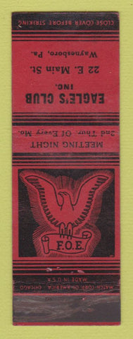 Matchbook Cover - Eagles Club Waynesboro PA