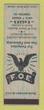 Matchbook Cover - Eagles Club Chester PA