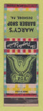 Matchbook Cover - Eagles Club Bushore PA Marcy's Barber Shop