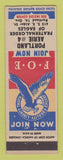 Matchbook Cover - Eagles Club Portland OR