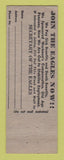 Matchbook Cover - Eagles Club Portland OR