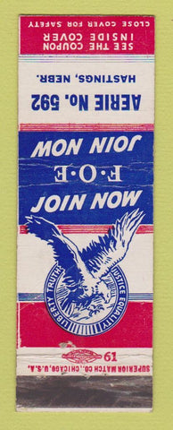 Matchbook Cover - Eagles Club Hastings NE