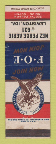 Matchbook Cover - Eagles Club Lewistown ID