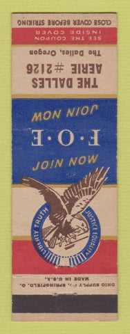Matchbook Cover - Eagles Club The Dalles OR