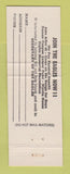 Matchbook Cover - Eagles Club Milton PA