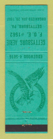 Matchbook Cover - Eagles Club Gettysburg PA