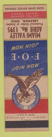 Matchbook Cover - Eagles Club Lebanon OH