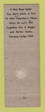 Matchbook Cover - Eagles Club Lansing MI GREEN WEAR
