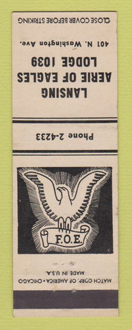 Matchbook Cover - Eagles Club Lansing MI WHITE