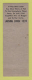 Matchbook Cover - Eagles Club Lansing MI WHITE