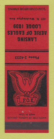Matchbook Cover - Eagles Club Lansing MI RED