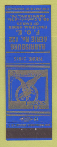 Matchbook Cover - Eagles Club Harrisburg PA