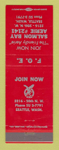 Matchbook Cover - Eagles Club Salmon Bay Seattle WA RED