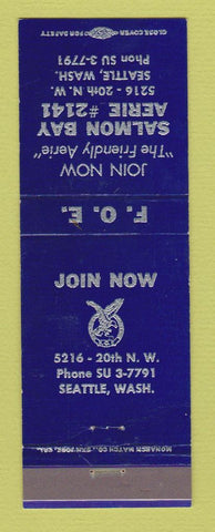 Matchbook Cover - Eagles Club Salmon Bay Seattle WA BLUE