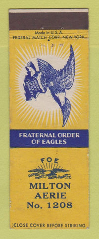Matchbook Cover - Eagles Club Milton PA
