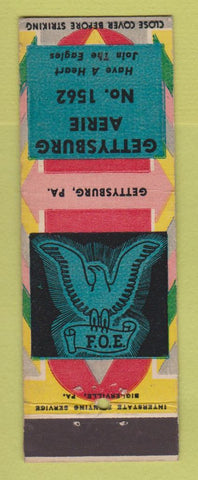 Matchbook Cover - Eagles Club Gettysburg PA