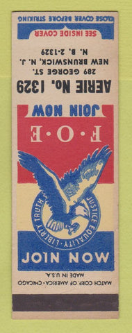 Matchbook Cover - Eagles Club New Brunswick NJ SAMPLE