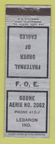 Matchbook Cover - Eagles Club Lebanon IN
