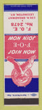 Matchbook Cover - Eagles Club Lexington KY